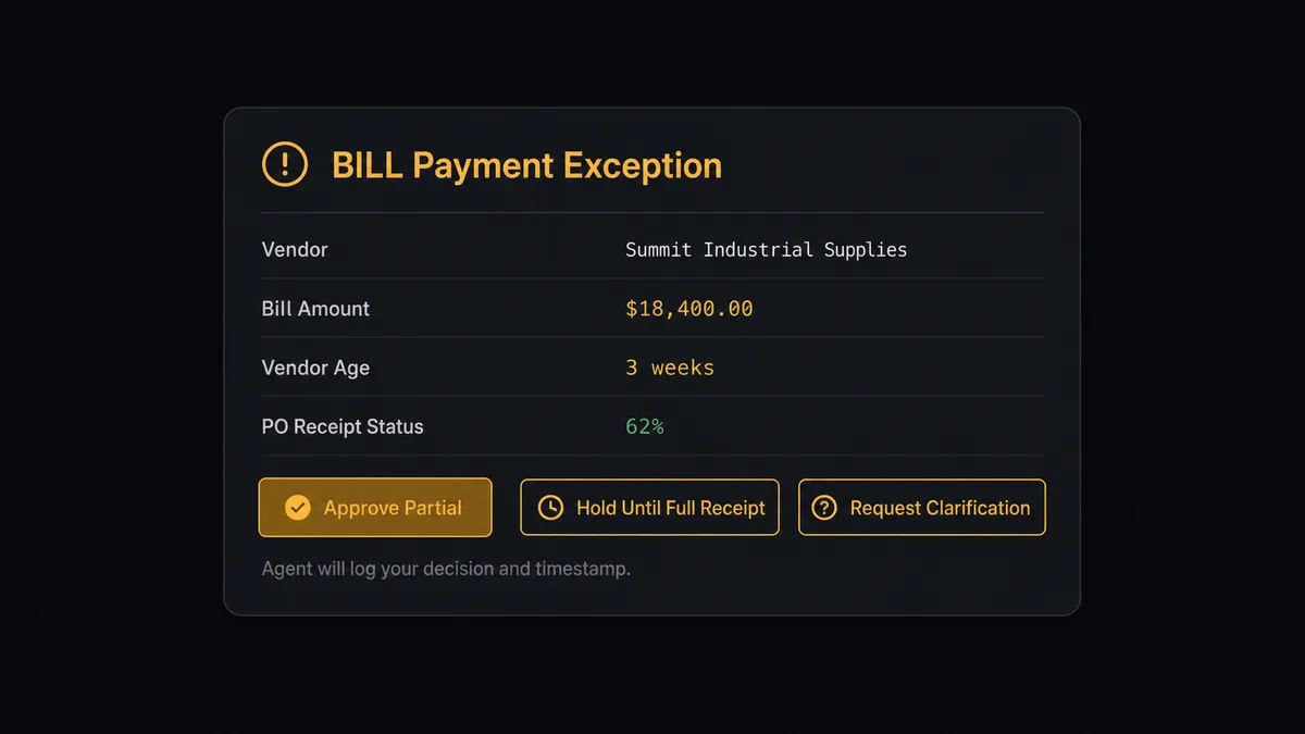 A dark Slack-style notification card on a dark background