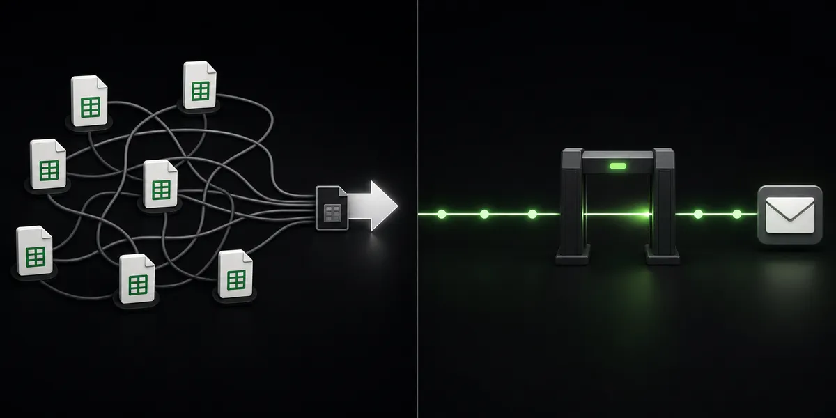 A split composition on a dark background