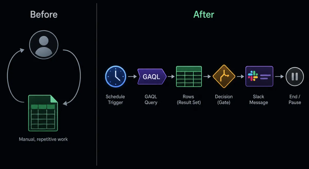 A split-panel dark composition