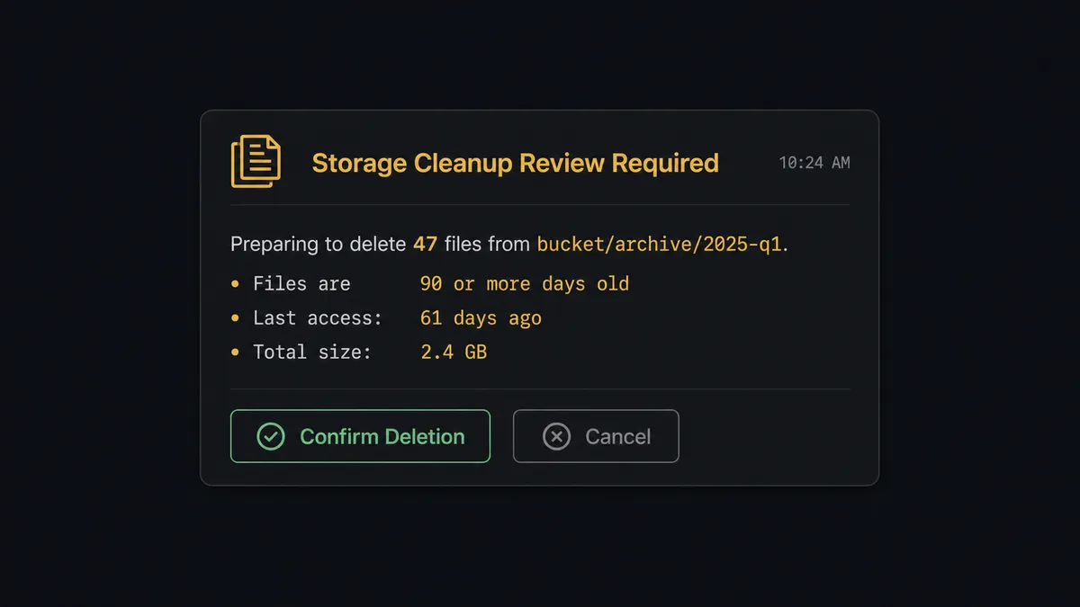 Dark Slack-style message card on a flat dark background